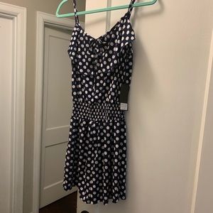 Spaghetti strap navy and white romper NWT!!